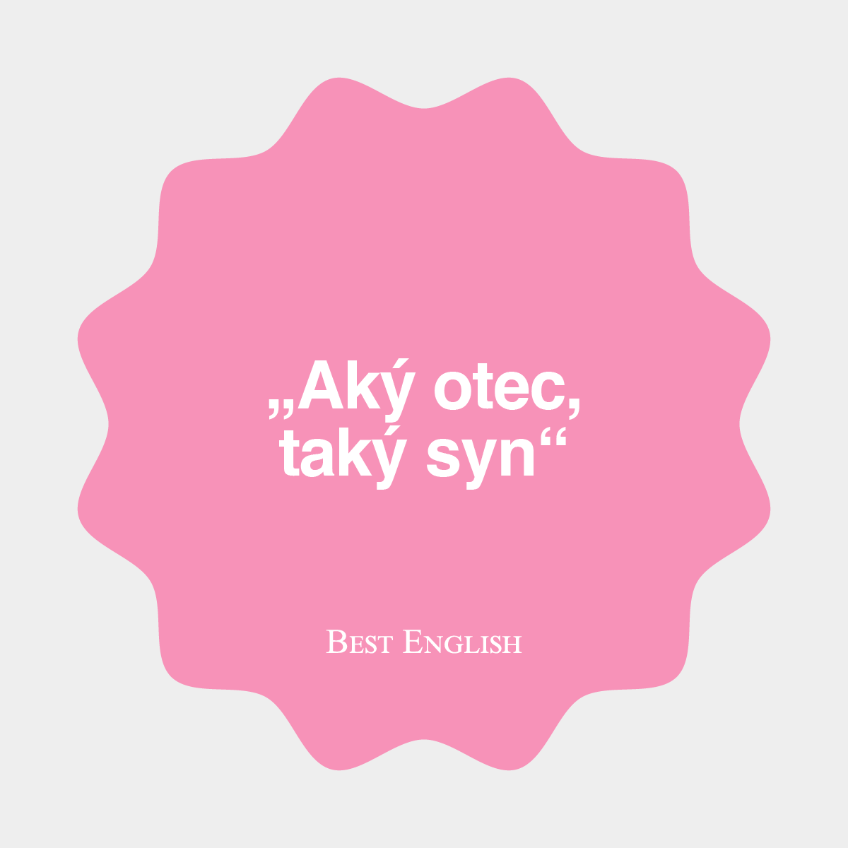 Aký otec, taký syn Best English